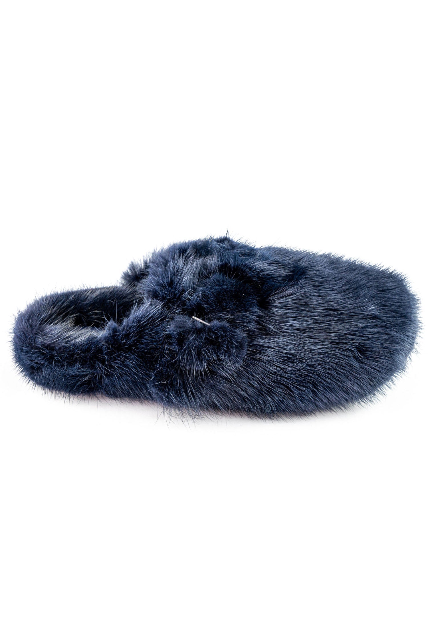Linda Richards Mink Mule Navy, utopiatulsa.com