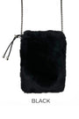 Linda Richards Genuine Rex Rabbit Mobile Crossbody Bag – Black, utopiaboutique.com