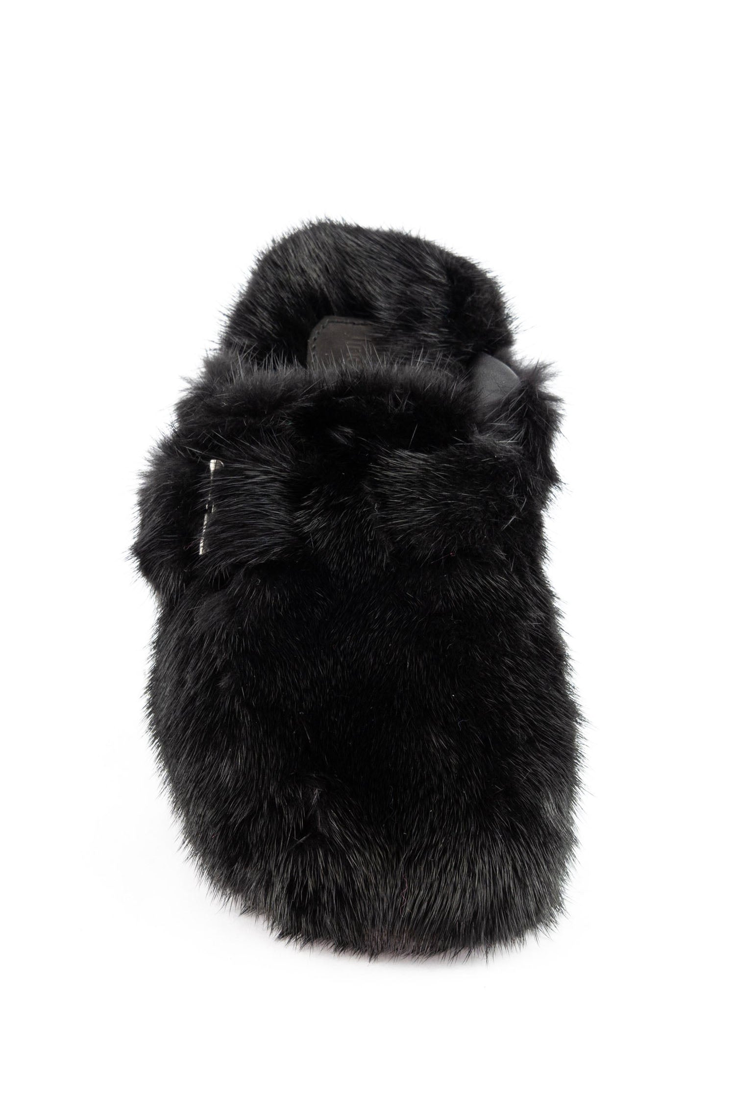 Linda Richards Mink Mule Black, utopiatulsa.com