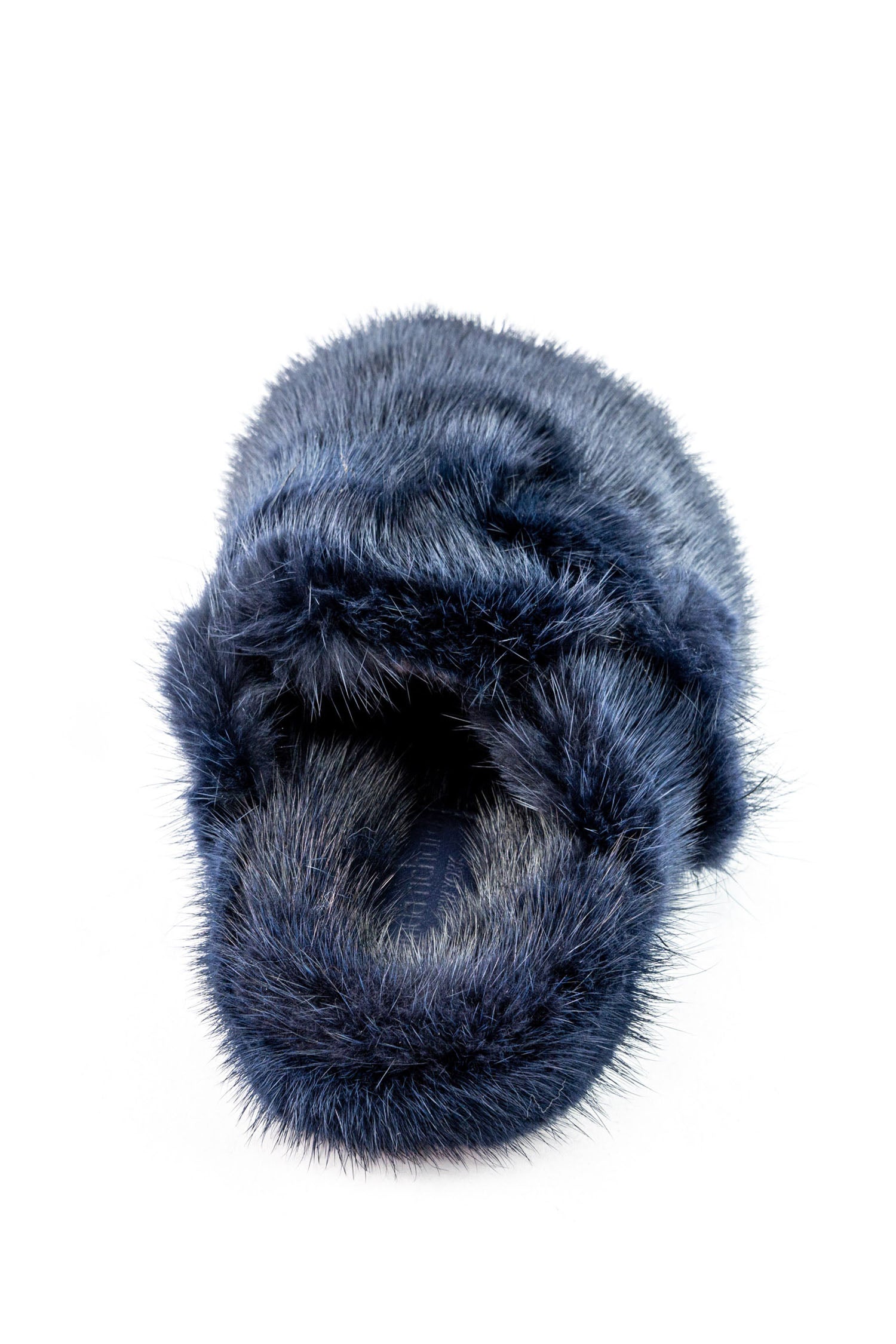 Linda Richards Mink Mule Navy, utopiatulsa.com