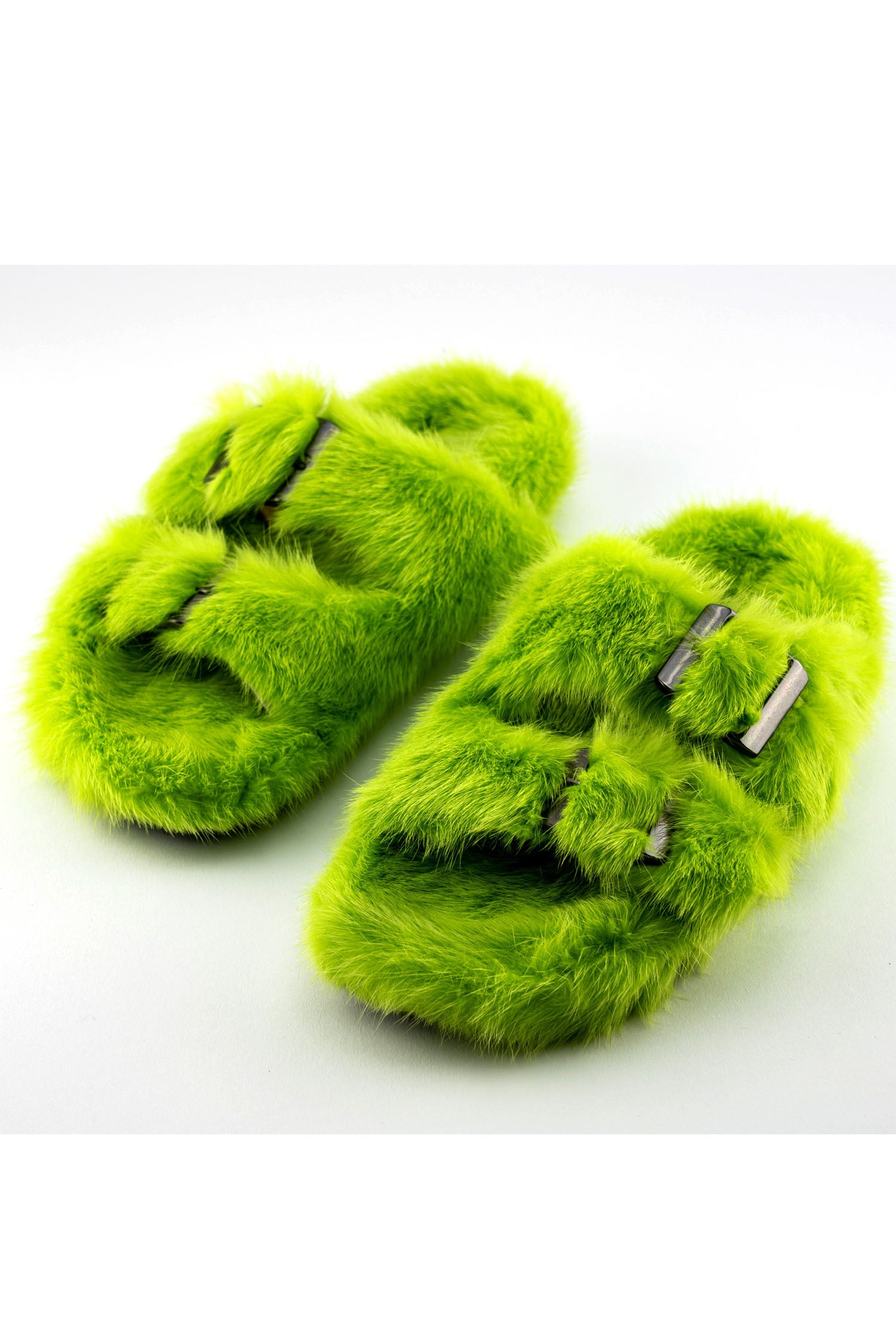 Linda Richards Mink Slides Lime, utopiatulsa.com