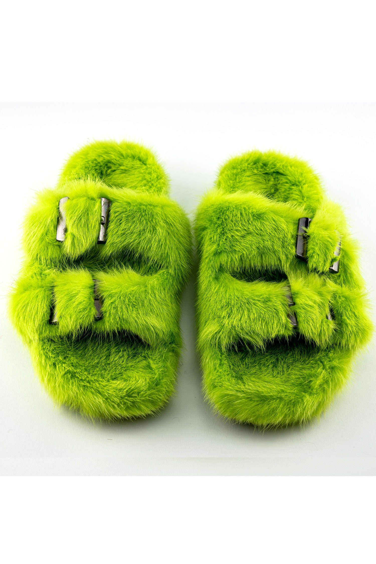 Linda Richards Mink Slides Lime, utopiatulsa.com