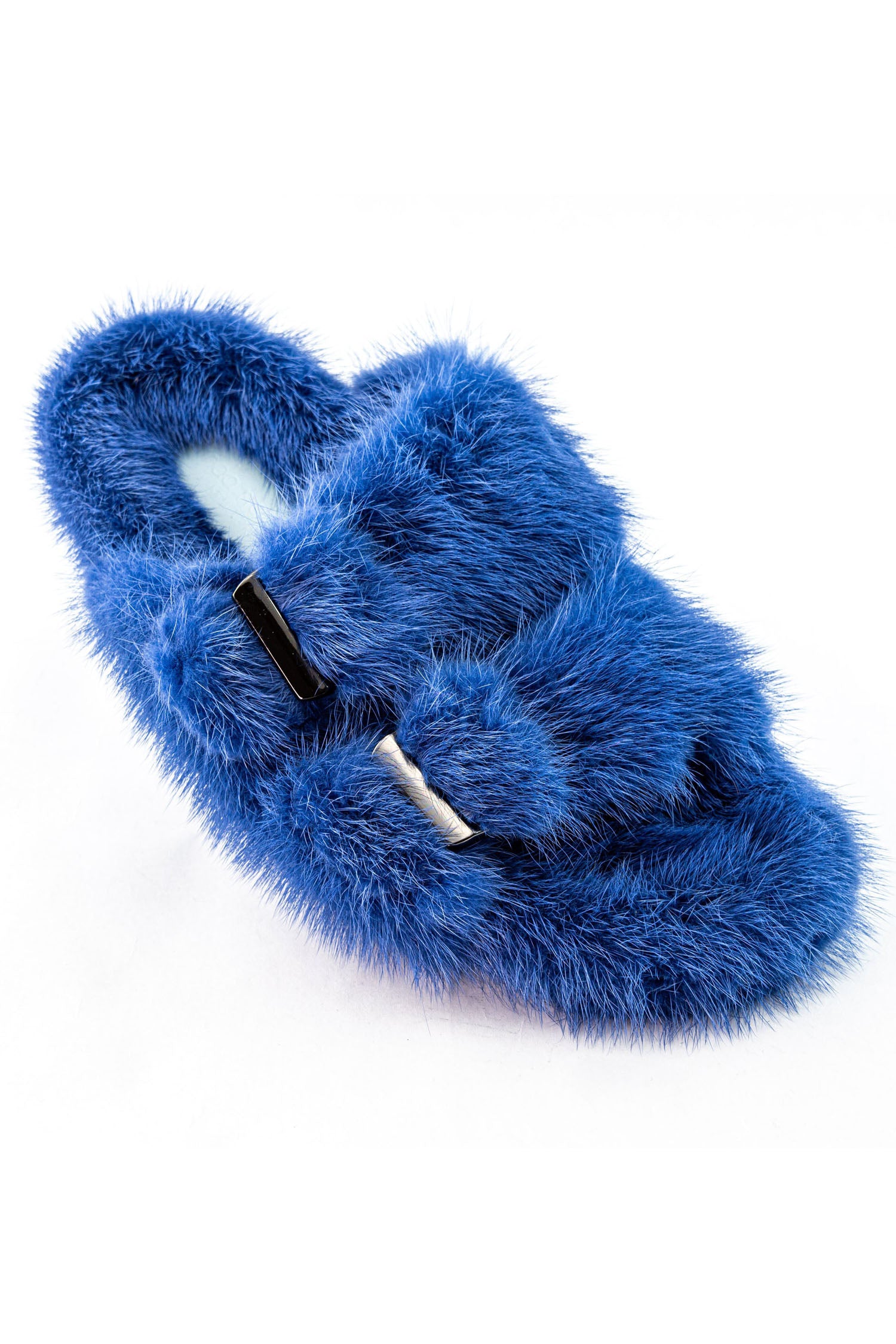 Linda Richards Mink Slides Royal Blue, utopiatulsa.com