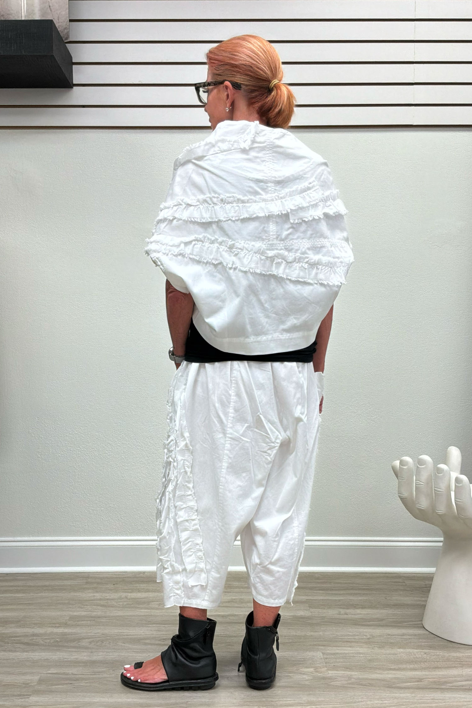 Outfit 5, Moyuru Ruffle Jacket &amp;amp; Pant Set – White, utopiatulsa.com