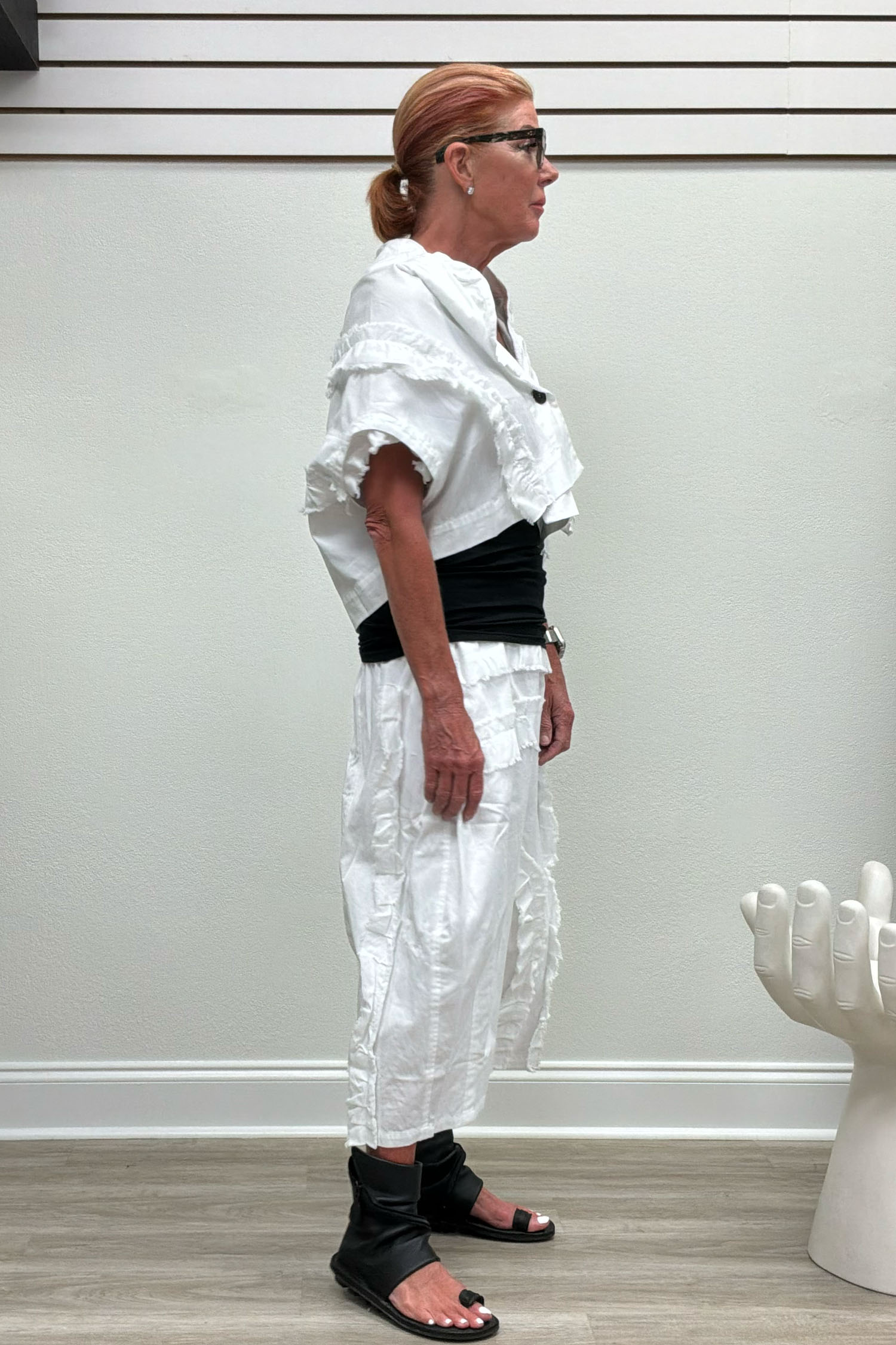 Outfit 5, Moyuru Ruffle Jacket &amp;amp; Pant Set – White, utopiatulsa.com