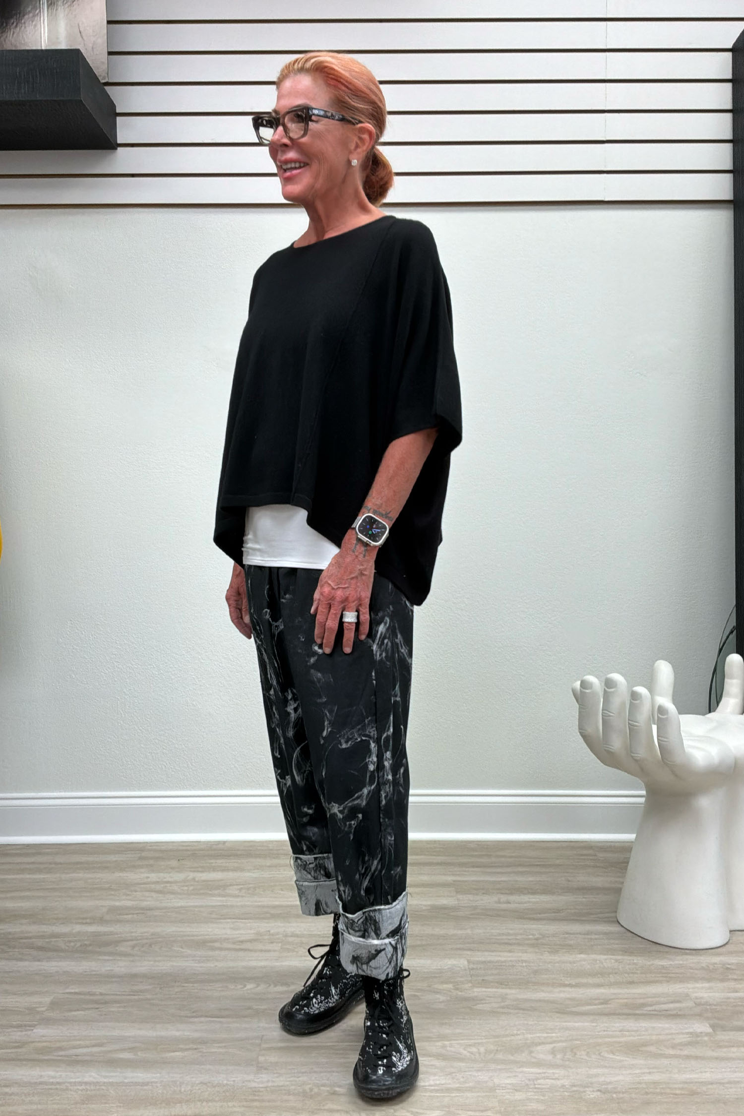 Anarkh + NRK Outfit 3 Saki pant and cashmere sweater, utopiatulsa.com