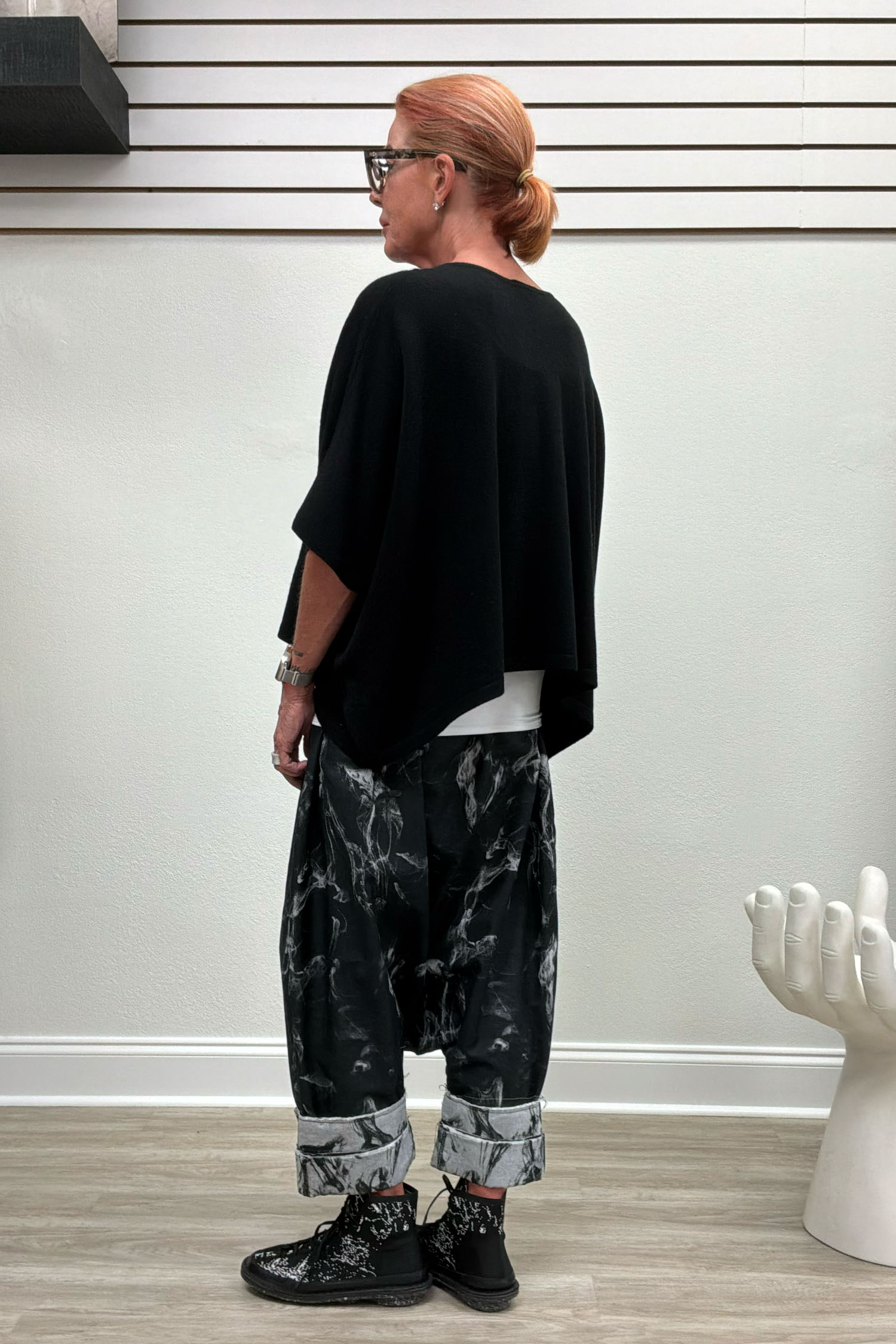 Anarkh + NRK Outfit 3 Saki pant and cashmere sweater, utopiatulsa.com